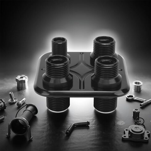 Port Port Port AC Port Port Bulkhead ، Kimiss Car 4 - Port Air Conditioning Bulkhead Hose Litting Universal Universal Performance (Black) in Kuwait