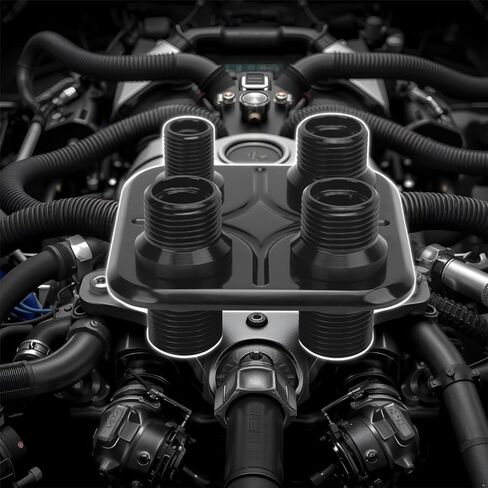 Port Port Port AC Port Port Bulkhead ، Kimiss Car 4 - Port Air Conditioning Bulkhead Hose Litting Universal Universal Performance (Black) in Kuwait