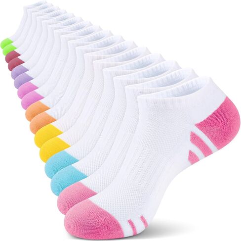eallco 8 Pairs Womens Ankle Socks Running Athletic Short Low Cut Socks with Cushioned Sole in Saudi Arabia