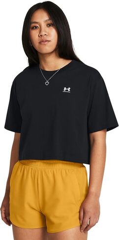 Under Armour Womens Boxy Crop Logo Short Sleeve T Shirt in Kuwait