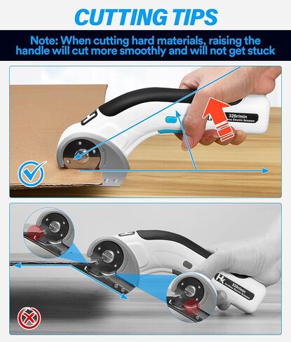 HK Cordless Electric Scissors,Cardboard Box Cutter,4V Rechargeable Rotary Cutter with Safety Lock & Replacement Blade,Cardboard Cutter for Cutting of Fabric, Leather, Carpet, Plastic in Saudi Arabia