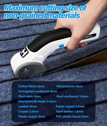 HK Cordless Electric Scissors,Cardboard Box Cutter,4V Rechargeable Rotary Cutter with Safety Lock & Replacement Blade,Cardboard Cutter for Cutting of Fabric, Leather, Carpet, Plastic in Saudi Arabia