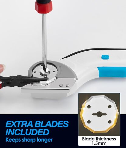 HK Cordless Electric Scissors,Cardboard Box Cutter,4V Rechargeable Rotary Cutter with Safety Lock & Replacement Blade,Cardboard Cutter for Cutting of Fabric, Leather, Carpet, Plastic in Saudi Arabia