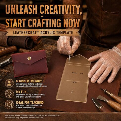 RIVEENY Acrylic Leather Stencils, Acrylic Leather Goods Drawing Templates for Mini Hanging Bags, Purses, Coin Purses, Card Holder Clutch Bag, DIY Reusable Templet Board in Saudi Arabia