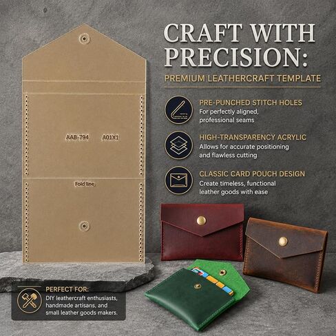 RIVEENY Acrylic Leather Stencils, Acrylic Leather Goods Drawing Templates for Mini Hanging Bags, Purses, Coin Purses, Card Holder Clutch Bag, DIY Reusable Templet Board in Saudi Arabia