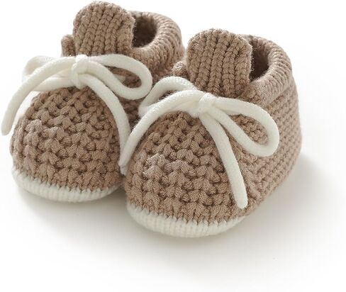 LAWKUL Baby Booties Knit Newborn Shoes Cozy First Walkers Infant Toddler Boots for Boy Girls 0-3 Months in Saudi Arabia