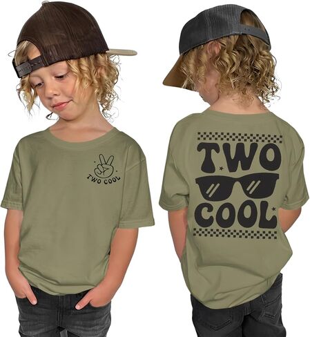 Two Cool Birthday Shirts Toddler Boy 2T Birthday T-Shirt 2 Years Old B-Day Party Outfit Short Sleeve Tee Tops Clothes in Kuwait