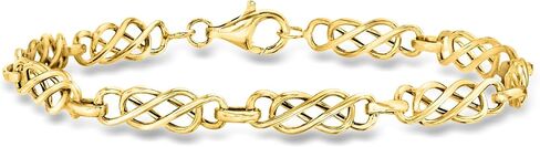 Ross-Simons 14kt Yellow Gold Double-Infinity Link Bracelet. 7 inches in Saudi Arabia