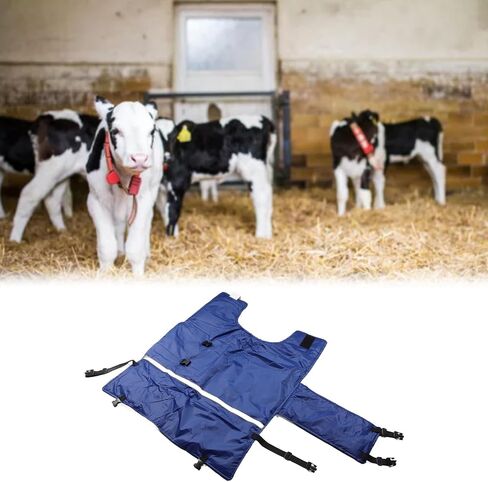 Baby Calf Winter Vest, Oxford Cloth, Double Buckle, Cold Protection, Improved Survival Rate, for Newborn Calves Under 2 Months (Fleece-Added Style) in Saudi Arabia