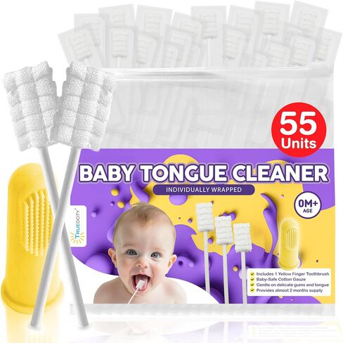 Trueocity Baby Tongue Cleaner Newborn – Soft Oral Cleaner for Infants, Gum & Mouth Cleaning for 0-3 Month Babies, Easy to Use and Safe for Daily Hygiene – Best Value Pack of 55 Units in Saudi Arabia