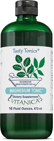 Vitanica Magnesium Tonic - Brain Health Supplement with Vitamin B6 - Liquid Magnesium Supplement, Brain Health, Muscle Support & Heart Health - Professional Line - Orange, 16 Fl Oz in Kuwait