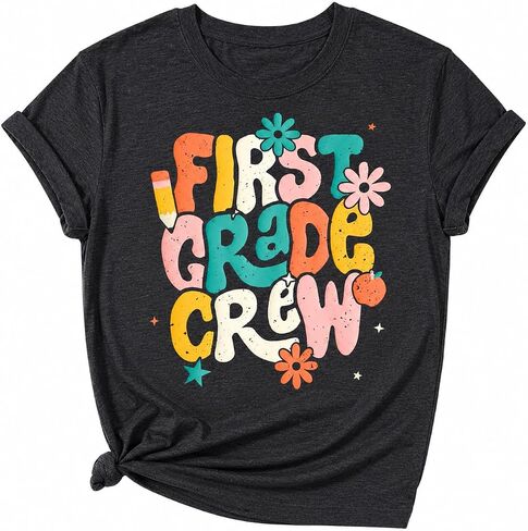 Kindergarten Teacher Shirts for Women Kindergarten Crew T Shirt First Day of School First Third Grade Teacher Tee Top in Saudi Arabia