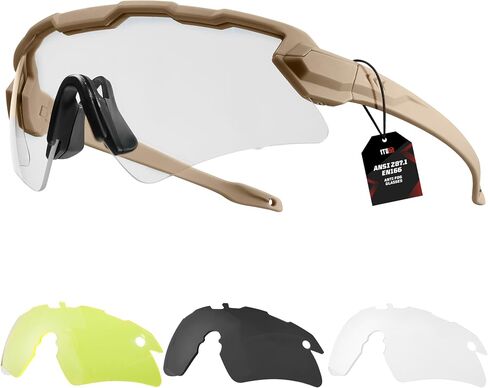 Safety Shooting Glasses - Anti Fog Tactical Goggles, Impact-Resistant Protective Eyewear with 3 Lens & Hard Case in Kuwait