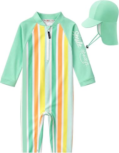 weVSwe Baby Boy UPF 50+ Rash Guard & Sun Hat Set 0-3 Years | Long Sleeve UV Swimsuit for Baby Boy, Full Sun Protection, Soft & Quick-Dry,OEKO-TEX certified in Saudi Arabia
