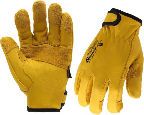 Schwer ANSI A9 Cut Resistant Leather Work Gloves, PM3401 Cut Proof Gloves, Reinforced Fingertips & Palm Cowhide Work Gloves for Construction, Welding, Metalwork, Woodwork & Outdoor Gardening Work, L in Saudi Arabia