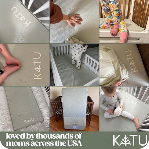 Katu 100 ٪ العضوية اللاتكس+مرتبة سرير جوز الهند 2 مرحلتين للرضع/الوليد/طفل صغير آمن غير سام غير سامة في التنفس GOLS W GOLS W in Kuwait