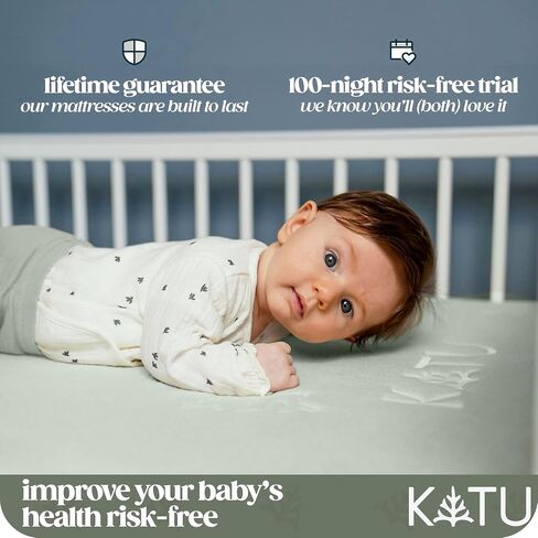 Katu 100 ٪ العضوية اللاتكس+مرتبة سرير جوز الهند 2 مرحلتين للرضع/الوليد/طفل صغير آمن غير سام غير سامة في التنفس GOLS W GOLS W in Kuwait