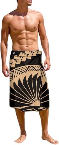 Traditional Polynesian Puletasi Samoa Sarong Pareo Samoan Mens Hawaiian Lavalava Swimsuit Cover Up with Pockets in Saudi Arabia