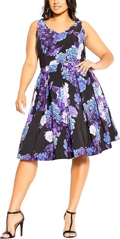 City Chic Women's Plus Size Hydrangea Fit & Flare Dress in Saudi Arabia