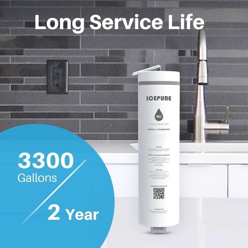 ICEPURE UTR400-PPC Filter, 1 year Lifetime, Replacement for UTR400 Reverse Osmosis System, Reduces large particles of impurities, chlorine, colors and odors, 1PACK in Saudi Arabia