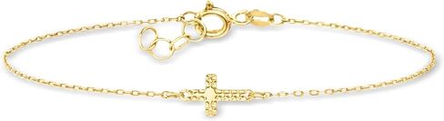 Canaria Italian 10kt Yellow Gold Sideways Cross Bracelet in Saudi Arabia