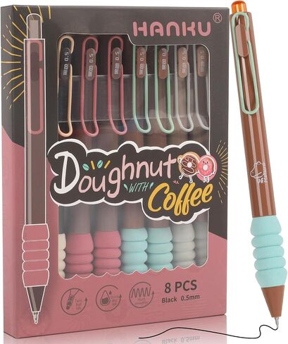 Pens for School, 12Pcs 0.5mm,Retractable Black Point Smooth Writing Pens, No Smear Gradient Aesthetic Pen Extra Fine Needle Point Pens, Non Bleed Pens for Journaling Drawing Sketching in Kuwait
