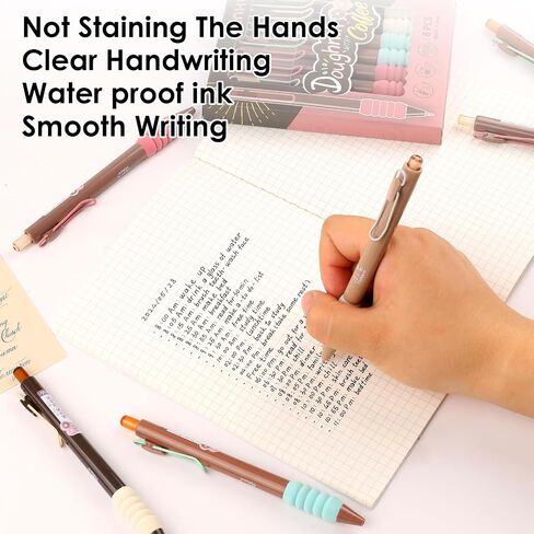 Pens for School, 12Pcs 0.5mm,Retractable Black Point Smooth Writing Pens, No Smear Gradient Aesthetic Pen Extra Fine Needle Point Pens, Non Bleed Pens for Journaling Drawing Sketching in Kuwait