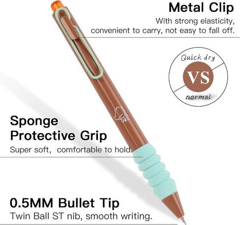 Pens for School, 12Pcs 0.5mm,Retractable Black Point Smooth Writing Pens, No Smear Gradient Aesthetic Pen Extra Fine Needle Point Pens, Non Bleed Pens for Journaling Drawing Sketching in Kuwait