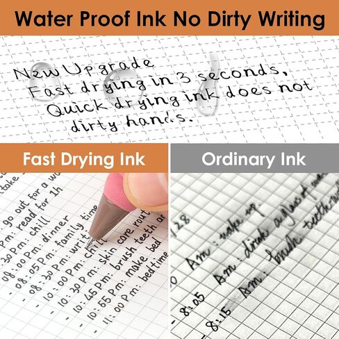 Pens for School, 12Pcs 0.5mm,Retractable Black Point Smooth Writing Pens, No Smear Gradient Aesthetic Pen Extra Fine Needle Point Pens, Non Bleed Pens for Journaling Drawing Sketching in Kuwait
