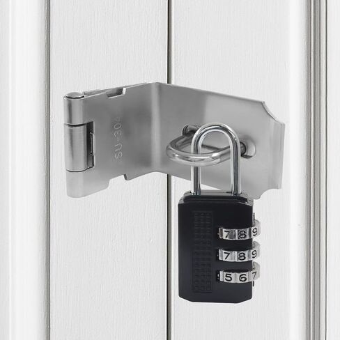 2 Pack Door Locks Hasp Latch, 5 Inch 180 Degree Stainless Steel Clasp Hinge Padlock for Barn Door Closet Cabinet in Saudi Arabia