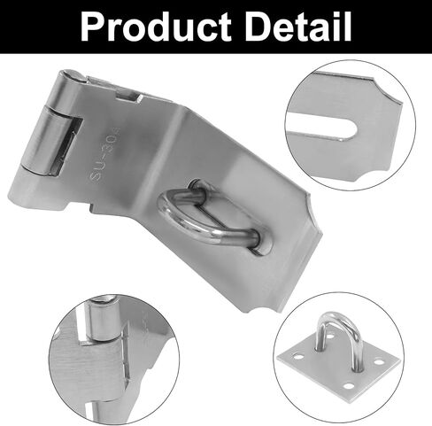 2 Pack Door Locks Hasp Latch, 5 Inch 180 Degree Stainless Steel Clasp Hinge Padlock for Barn Door Closet Cabinet in Saudi Arabia