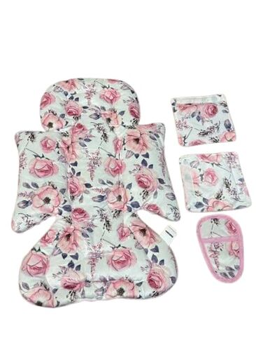 SWESEN Infant Car Seat Insert with 3 Strap Covers Set, Car Seat Head Support Baby for Girls, Soft 3 in 1 Baby Car Seat Cushion for Strollers, Bouncers, Swing, Pink Floral in Saudi Arabia