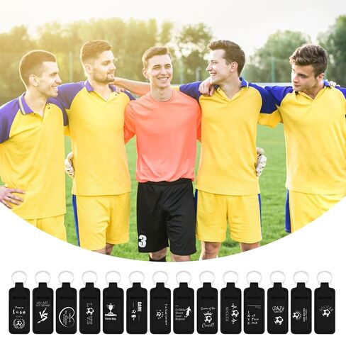 16 Pcs Soccer Lipstick Holder Keychain Soccer Themed Gifts for Team Sports Party Favors Bulk Portable Natural Moisturizing Lip Balm Pouch Keychain for Women in Saudi Arabia