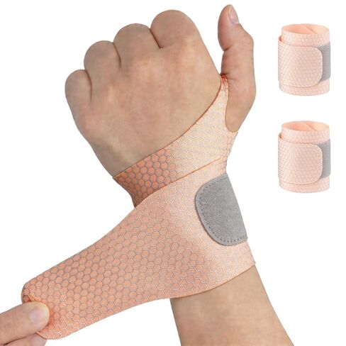 Ultra-Thin Wrist Brace (2Pcs), Lightweight Wrist Wrap Compression Wrist Strap for Carpal Tunnel, Arthritis, Tendonitis, Sprains, Pain Relief, Elastic Wrist Support for Workout, Sports, Tennis (Skin) in Saudi Arabia