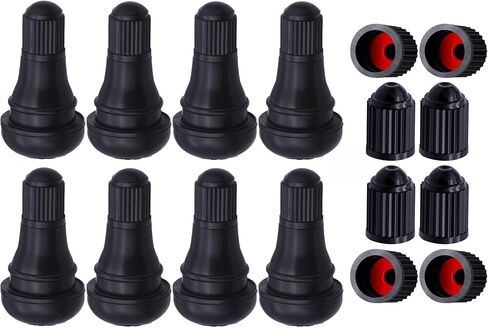 8PCS TR412 Tubeless Tire Valve Stems, Snap-in Rubber Valve Stems for 0.453 Inch 11.5mm Rim Holes on Standard Vehicle Tires, with 8Pcs The Upgraded Version Tire Valve Stem Caps in Saudi Arabia
