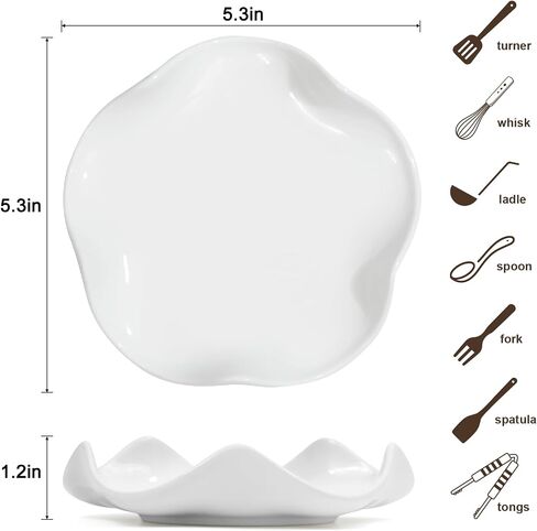Spoon Rest for Stove Top, 5.3 Inch Ceramic Spoon Holder for Kitchen Counter, Coffee Ladle Holder, Utensil Rest for Cooking, Housewarming Gifts (Black) in Saudi Arabia