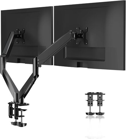 Pholiten Triple Monitor Stand,Triple Monitor Mount,Triple Gas Spring Monitor Arm,Monitor Stands for 3 Monitors,3 Monitor Desk Mount, Fits Three 17-27 inch LCD Computer Screens,Holds up to 13.2lb in Kuwait