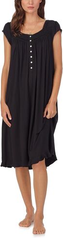 Eileen West Short Nightgown for Women - Eileen Soft Tencel Modal 36" Sleeveless Sleep Dress - Iconic Black, Large in Saudi Arabia