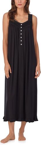 Eileen West Short Nightgown for Women - Eileen Soft Tencel Modal 36" Sleeveless Sleep Dress - Iconic Black, Large in Saudi Arabia