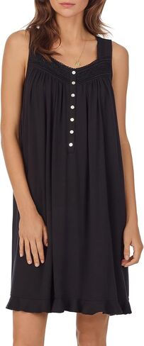 Eileen West Short Nightgown for Women - Eileen Soft Tencel Modal 36" Sleeveless Sleep Dress - Iconic Black, Large in Saudi Arabia