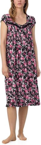 Eileen West Short Nightgown for Women - Eileen Soft Tencel Modal 36" Sleeveless Sleep Dress - Iconic Black, Large in Saudi Arabia