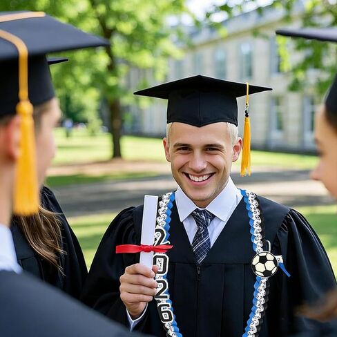 Graduation Leis Sport 2025 Graduation Ribbon Lei Graduation Necklace Ball Graduation Leis Class of 2024 Graduation for Student Graduation Gifts Party Supplies in Saudi Arabia