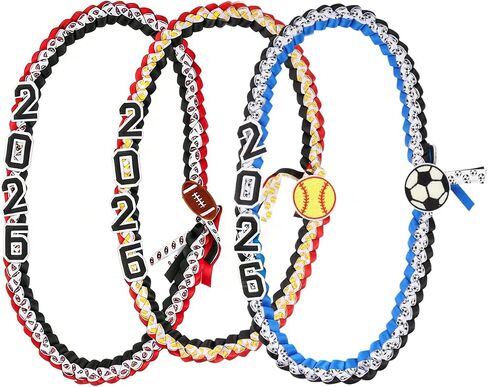Graduation Leis Sport 2025 Graduation Ribbon Lei Graduation Necklace Ball Graduation Leis Class of 2024 Graduation for Student Graduation Gifts Party Supplies in Saudi Arabia