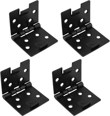 4 Pcs Black Square 90 Degree Self Opening Spring Hinge 2 Inch Length Metal Spring Loaded Hinge for Cabinets in Saudi Arabia