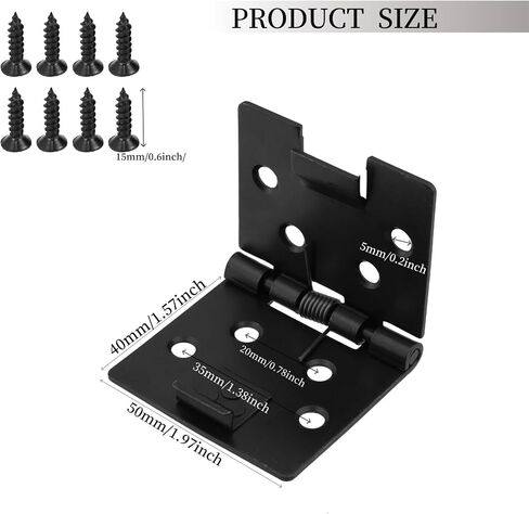 4 Pcs Black Square 90 Degree Self Opening Spring Hinge 2 Inch Length Metal Spring Loaded Hinge for Cabinets in Saudi Arabia