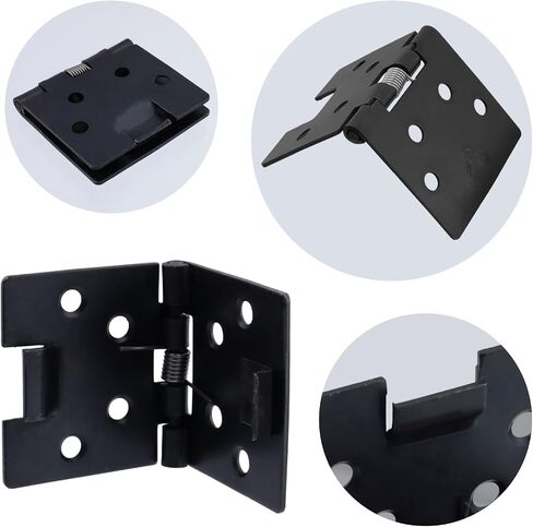4 Pcs Black Square 90 Degree Self Opening Spring Hinge 2 Inch Length Metal Spring Loaded Hinge for Cabinets in Saudi Arabia
