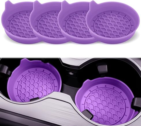 SINGARO Car Cup Holder Coaster, Silicone Cup Holder Insert, Universal Non-Slip Cup Holders, Car Accessories Interior for Women and Man Interior Sets 4 Pack Black in Saudi Arabia