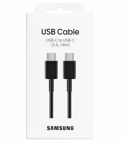 Samsung 1.8m Cable USB-C to USB-C Cable 3A Black, W126824865 (Cable 3A Black) in Saudi Arabia