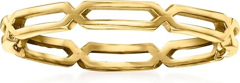 Ross-Simons RS Pure 14kt Yellow Gold Paper Clip Link Ring. Size 8 in Saudi Arabia