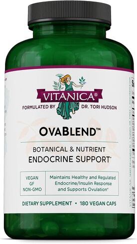 Vitanica OvaBlend - Ovarian Health & Hormone Balance for Women - Endocrine Support Supplement with Sarsaparilla Root & NAC - Herbal Dietary Supplement for Women - Professional Line - 180 Vegan Caps in Saudi Arabia